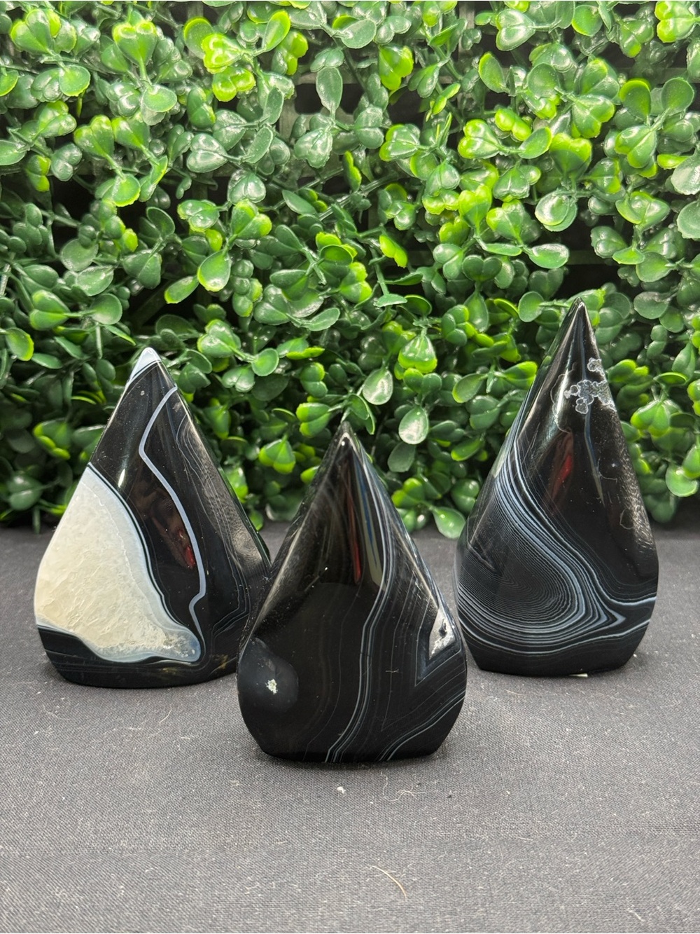 Black Banded Agate Teardrop Free Form
